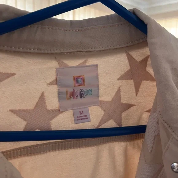 LuLaRoe Beige Star Jean Jacket - Picture 2 of 3